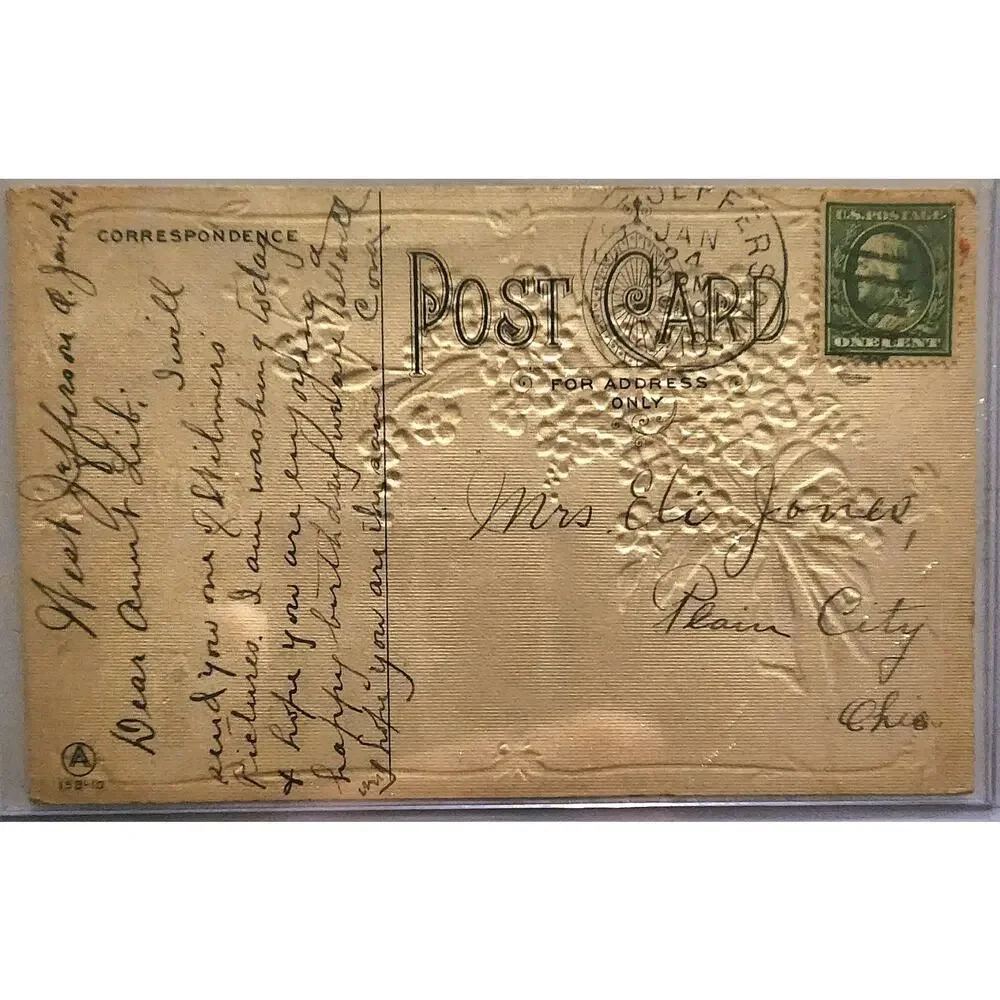 Lot Of Four Vintage Antique Embossed Postcards Remember Affinity Aunt Ruffles